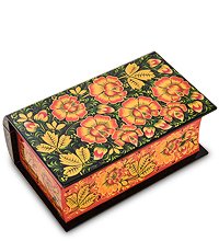 KH-11 Шкатулка-книжка деревянная 175х110 с хохломской росписью