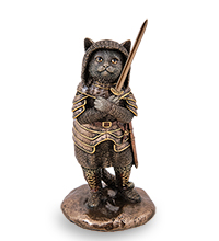 WS-1241/ 1 Статуэтка «Сэр Пусилот - кошачий рыцарь»