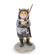 WS-1241/ 3 Статуэтка «Сэр Пусилот - кошачий рыцарь»